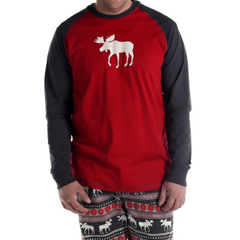 Christmas elk print family pajamas