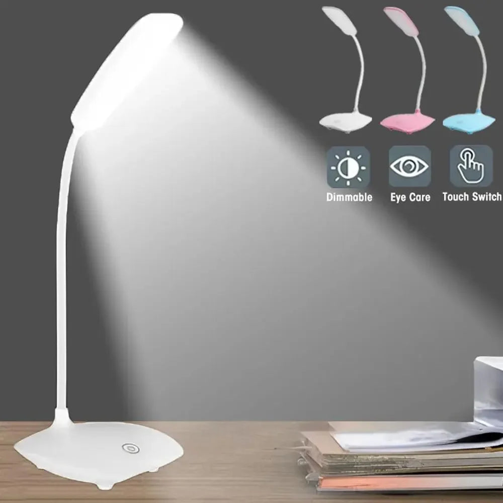 LED Desk Lamp Foldable Dimmable Touch Table Lamp DC5V USB Powered Table Light 6000K Night Light Touch Dimming Portable Lamp