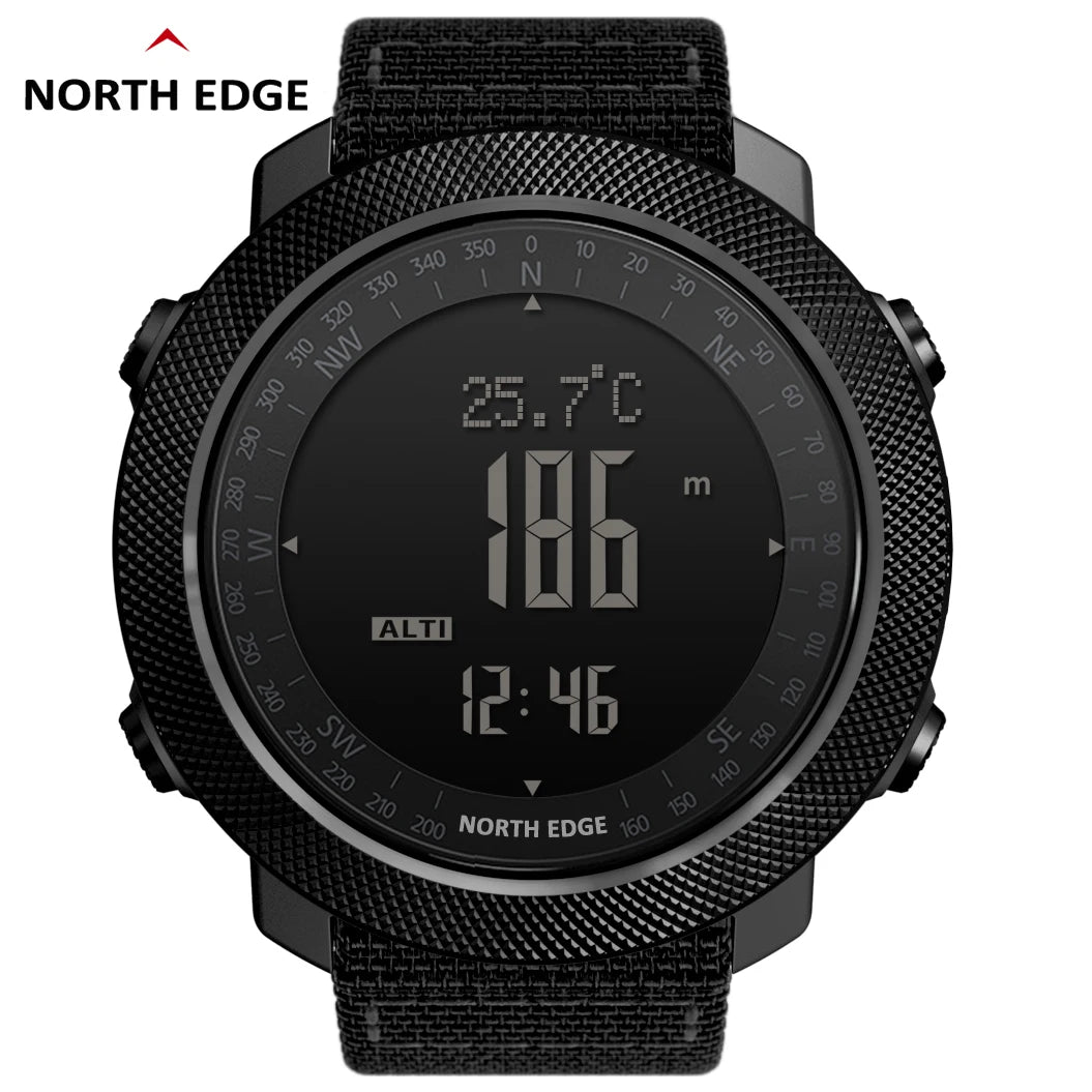 NORTH EDGE Men's sport Digital watch Hours Running Swimming Military Army watches Altimeter Barometer Compass waterproof 50m